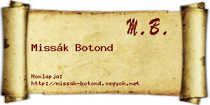 Missák Botond névjegykártya